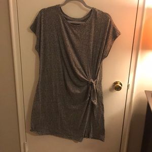Aerie tie-front gray t-shirt dress